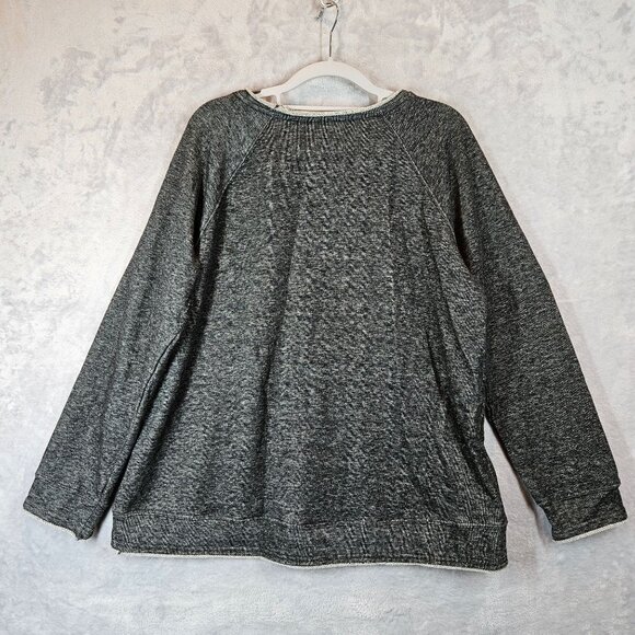 Rock & Republic Gray Sweatshirt With Zipper Sleeve Detail Womens XL Cotton Blend - Picture 2 of 12
